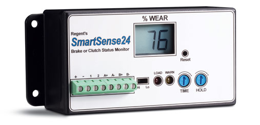 SmartSense24 brake and clutch wear sensor from Regent Controls monitors spring-applied brakes and clutches.